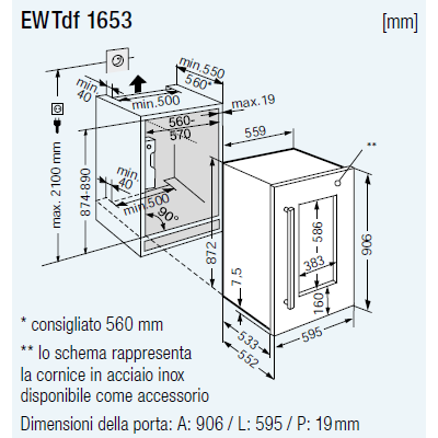 Liebherr ewtdf 1653 vinidor cantinetta incasso h 88