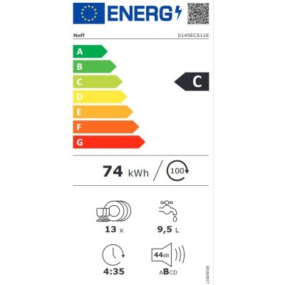 Neff s145ecs11e lavastoviglie incasso scomparsa parziale