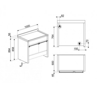 Smeg a2-81 cucina opera a gas acciaio inox 100 x 60 cm