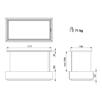 Falmec levante circle.tech cappa isola 120 cm vetro grafite