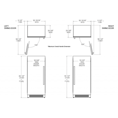 Bertazzoni lrd905ubrxtt Professional frigorifero incasso inox 90 cm + 901557