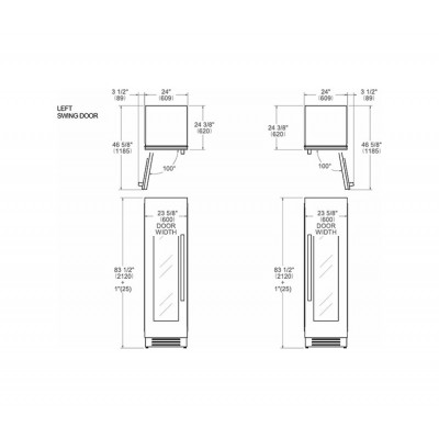 Bertazzoni wc605brx2t cantina vini da incasso 60 cm inox h 212 cm + 901557