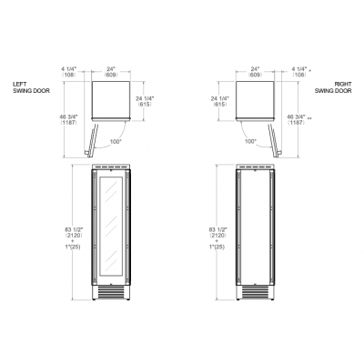Bertazzoni wc605blp2t built-in wine cellar 60 cm panelable