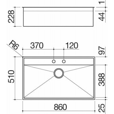 Barazza 1llb916 lavello outdoor 86x51 cm inox satinato