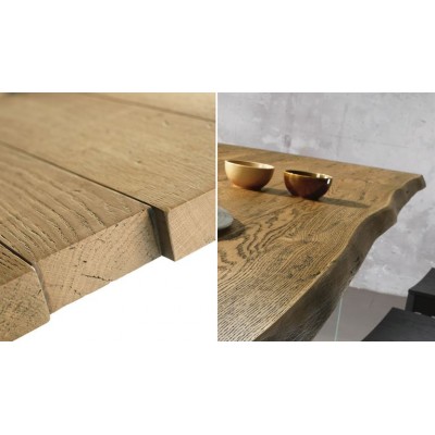 Moderne Holztisch -Glas -Glasbeine