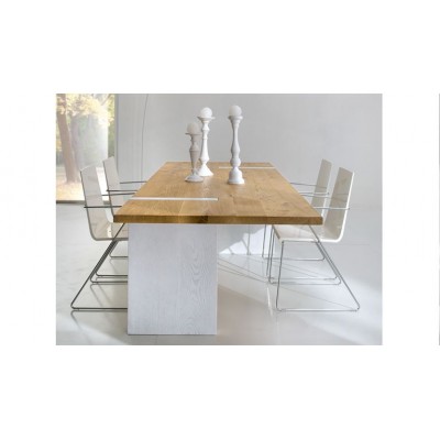 Massage de table en bois moderne patte blanches