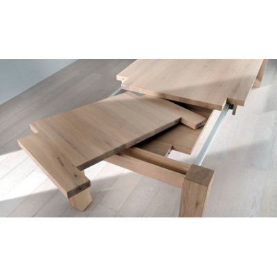 Tavolo allungabile legno rovere massello artigianale