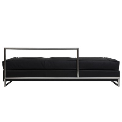 Letto da giorno panca Eileen Gray pelle nera e/16/l