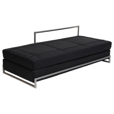 Day bed bench Eileen Gray black leather e / 16 / l