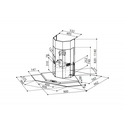 Faber Premio cappa angolo 90 cm acciaio inox - vetro