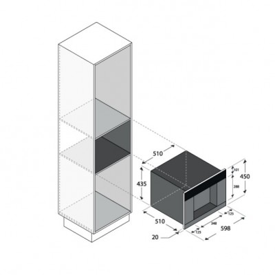 Proacqua Omde Glass 45 inox acwgh-std erogatore acqua microfiltrata da incasso 45 cm inox