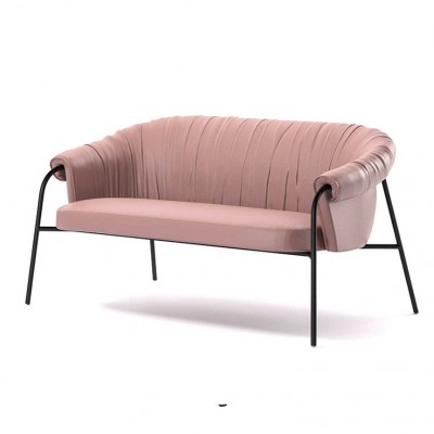 Alma design Scala in pelle rosa - struttura in acciaio nero