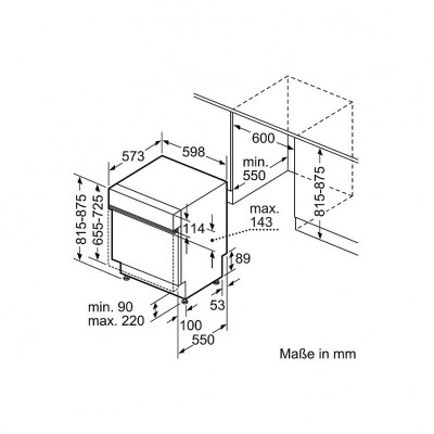 Siemens sn55es56ce partially hidden built-in dishwasher 60 cm