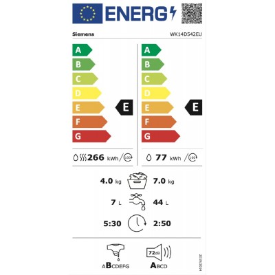 Siemens wk14d542eu Lavasciuga incasso scomparsa totale 60 cm