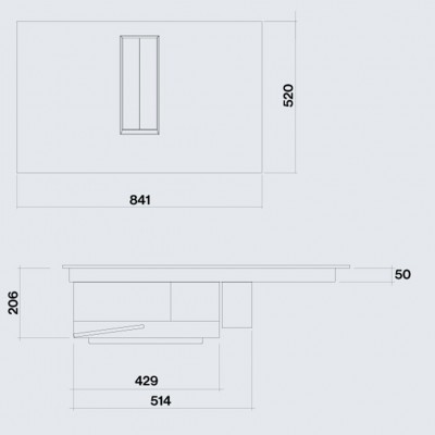 Falmec Quantum Pro Easy piano cottura induzione cappa integrata 84 cm