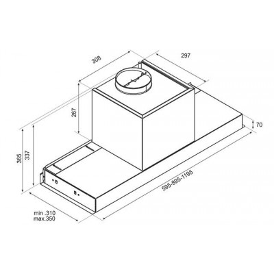 Airforce f300 cappa incasso sottopensile 120 cm nero