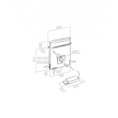 Elica Pandora gme bl/a/90 cappa da piano downdraft 90 cm vetro nero