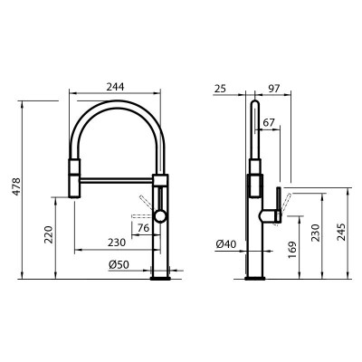Foster 8424 856 Skin gun metal miscelatore antracite