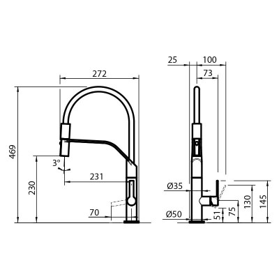 Foster 8425 100 Milanello miscelatore rubinetto cucina