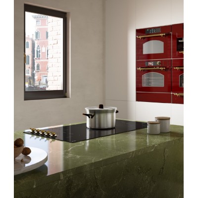 Ilve hvi395n/bkg Nostalgie 90cm induction hob, glass ceramic, black and brass