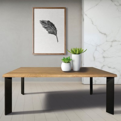 Madison Rectangular table solid wood + metal legs