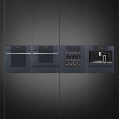 Smeg cms4104g macchina caffè da incasso h 45 cm vetro grigio