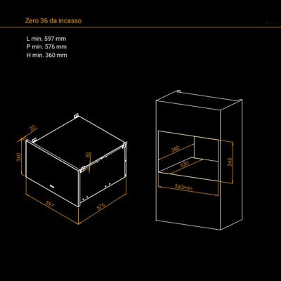 Irinox hz362350002 Zero 36 cassetto sottovuoto incasso h 36 cm vetro nero