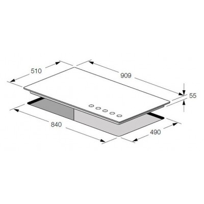 Fulgor fch 905 g dwk bk piano cottura gas 90 cm vetro nero