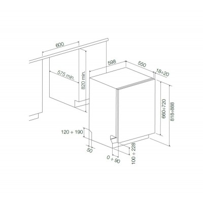 Fulgor fdw 8291.1 lavastoviglie incasso scomparsa totale