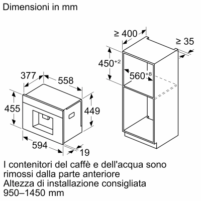 Neff cl9tx11y0 N90 cafetera automática empotrable h 45 cm