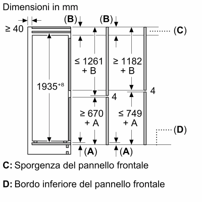 Bosch kbn96vse0 serie 4 frigorifero combinato da incasso 70 cm