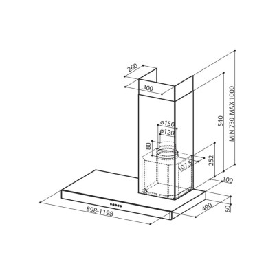 Faber Stilo sx/sp a120 cappa a parete 120 cm camino sinistro inox