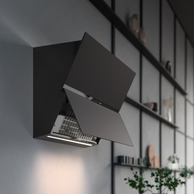 Falmec Fusion cappa inclinata a parete 85 cm nero