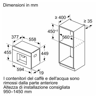 Siemens ct918l1b0 iQ700 macchina caffè automatica da incasso nero SL