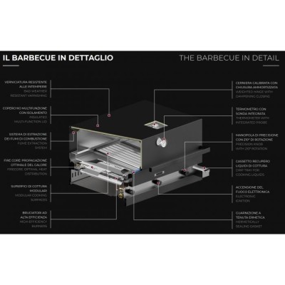 Fògher fga 500 barbecue con gambe 55 cm nero
