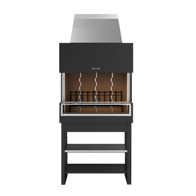 Fògher ffp 950 fks 010 caminetto con grill e gambe tubolari 95 cm