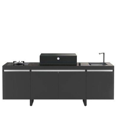 Fògher Agher cucina da esterno monoblocco 240 cm ossidiana