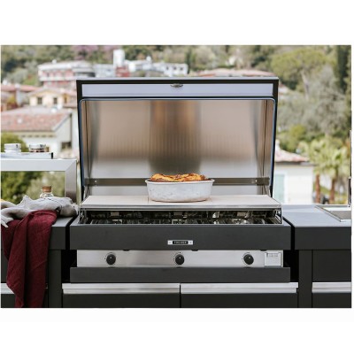 Fògher lares cucina da esterno 3 moduli 283 cm nero mdi