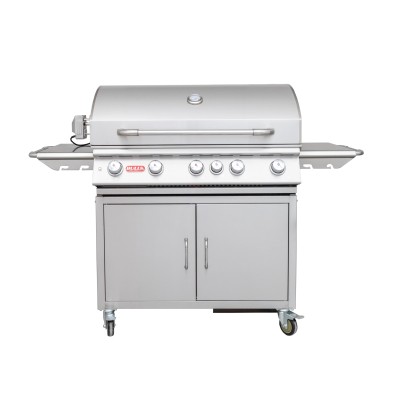 Bull Brahma barbecue gpl con carrello, girarrosto e back burner inox