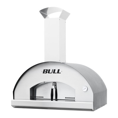 Bull 66042 forno pizza a legna extra large con carrello 98 cm inox