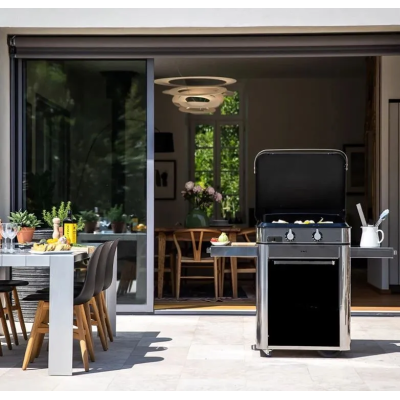 Eno Combo Enosign 65 cm plancha gas con carrello 126 cm inox - nero