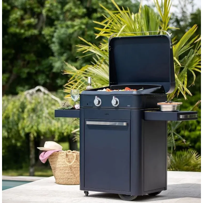 Eno Combo Enosign 65 cm plancha gas con carrello 126 cm blu navy