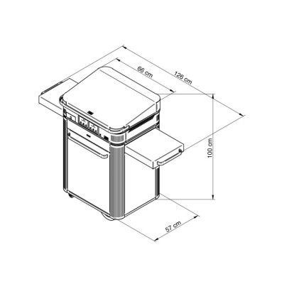 Eno combo enosign 65 Plancha elettrica con carrello 126 cm inox