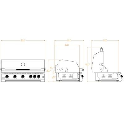 Brabura bgg0014 Fusion 500 rs barbecue da incasso 100 cm inox
