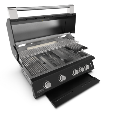 Brabura Fusion 400 rm barbecue da incasso 80 cm nero