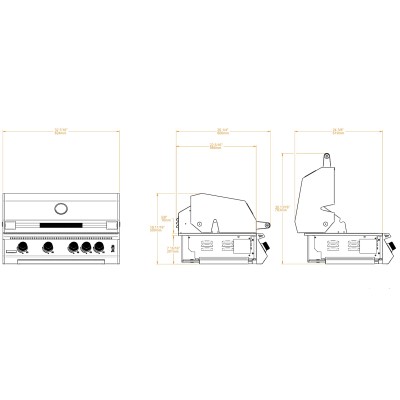 Brabura Fusion 400 rm barbecue da incasso 80 cm nero