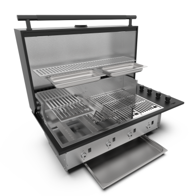 Brabura bgg0018 box-q drop-in barbecue da incasso 103 cm nero