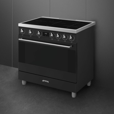 Smeg c9immb2 90 cm schwarzer Arbeitsplatten-Induktionsherd