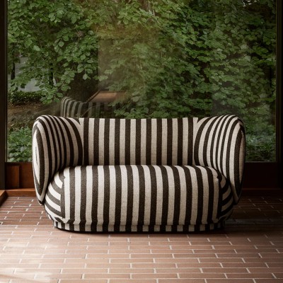 Ferm Living Rico Louisiana divano 2 posti 150 cm sabbia - nero