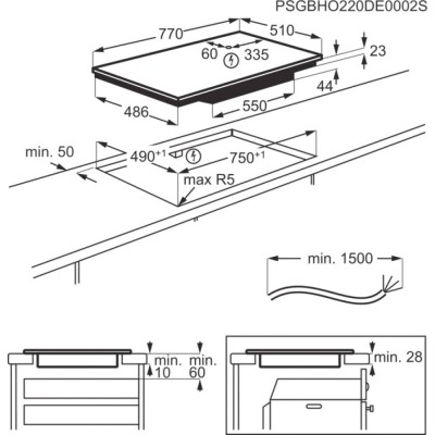 Aeg pi9000b80 Serie 9000 Sensepro piano cottura  induzione 80 cm nero